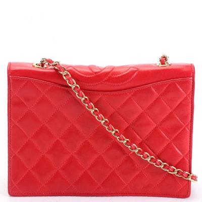 Chanel CC Flap Front Shoulder Bag in Quilted Lambskin