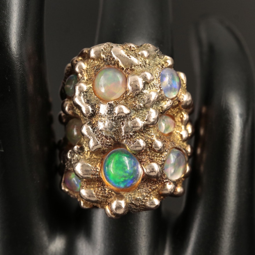 10K Opal Biomorphic Ring
