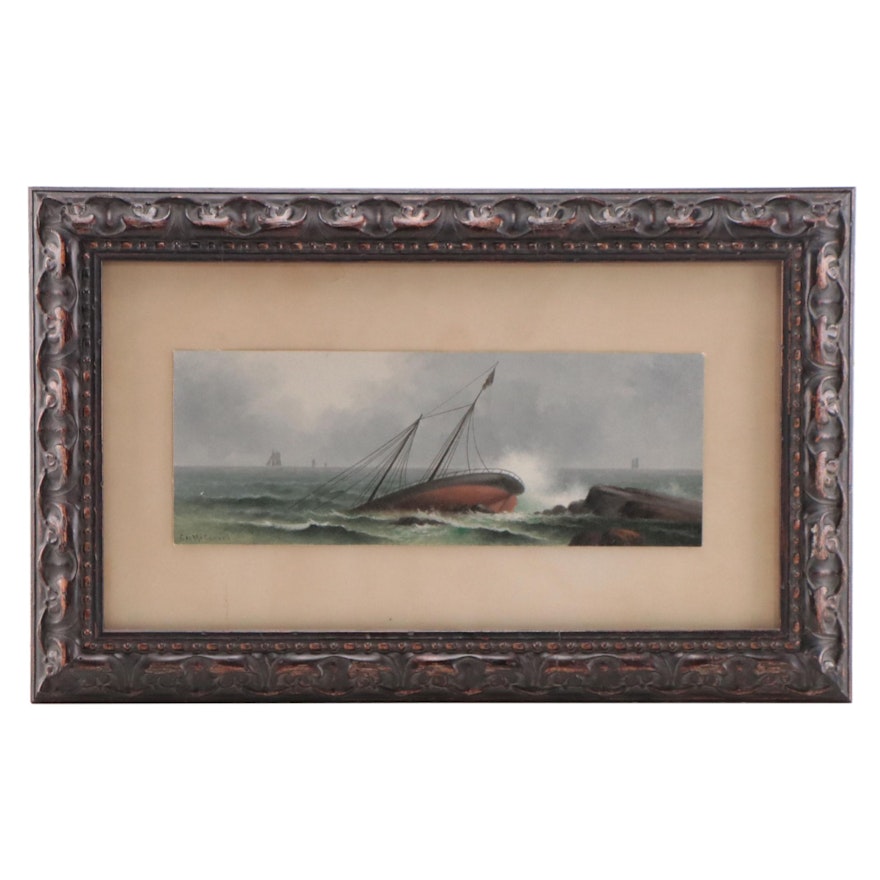 George McConnell Seascape Oil Painting "Prior the Shipwreck"