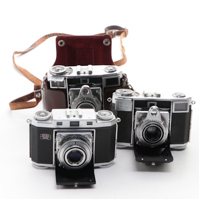 Zeiss Contessa and Contina Folding Rangefinder Cameras, Mid-20th Century