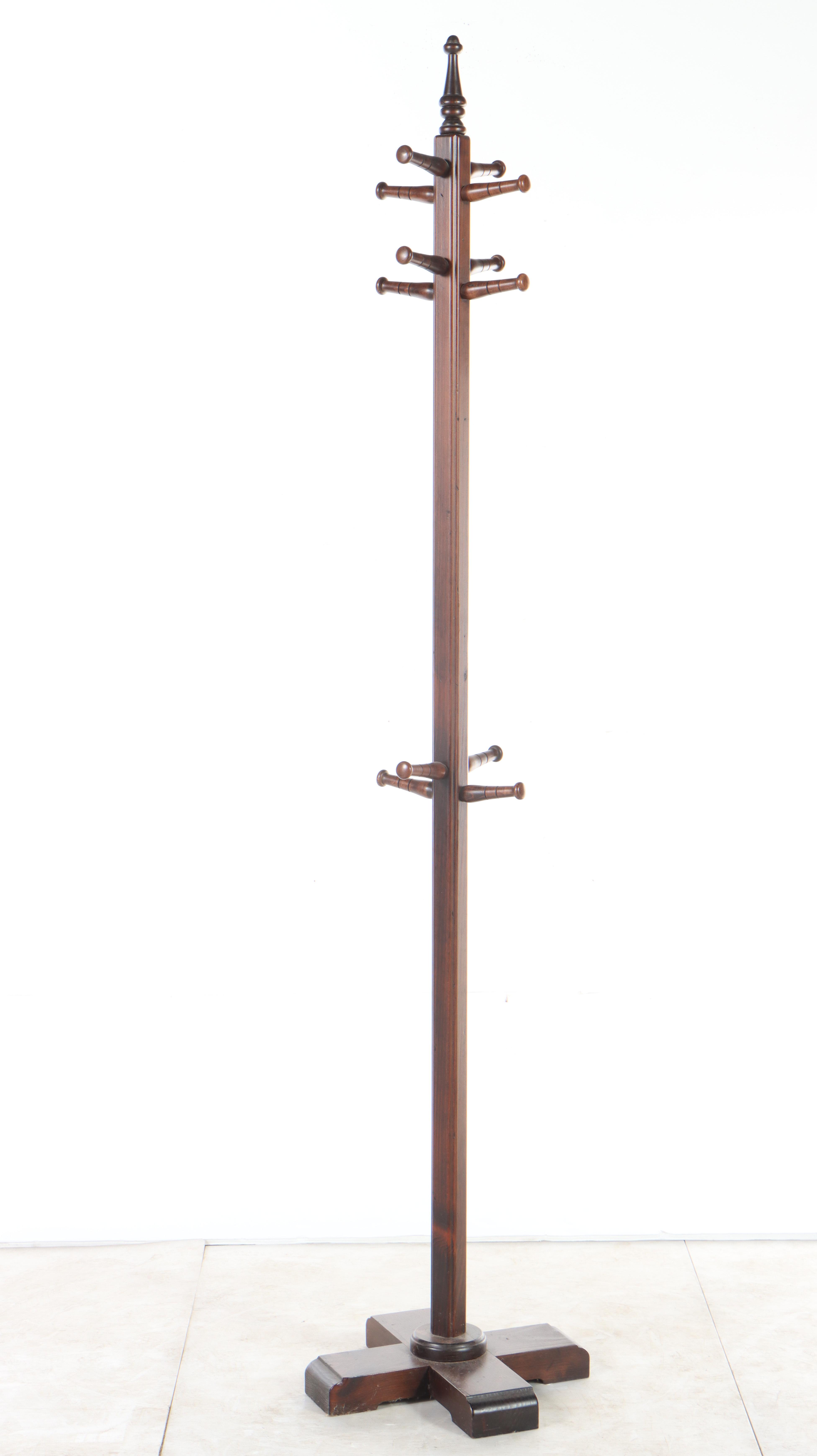 Colonial Style CrossBase Coat Rack Plus ThreePanel Folding Screen EBTH