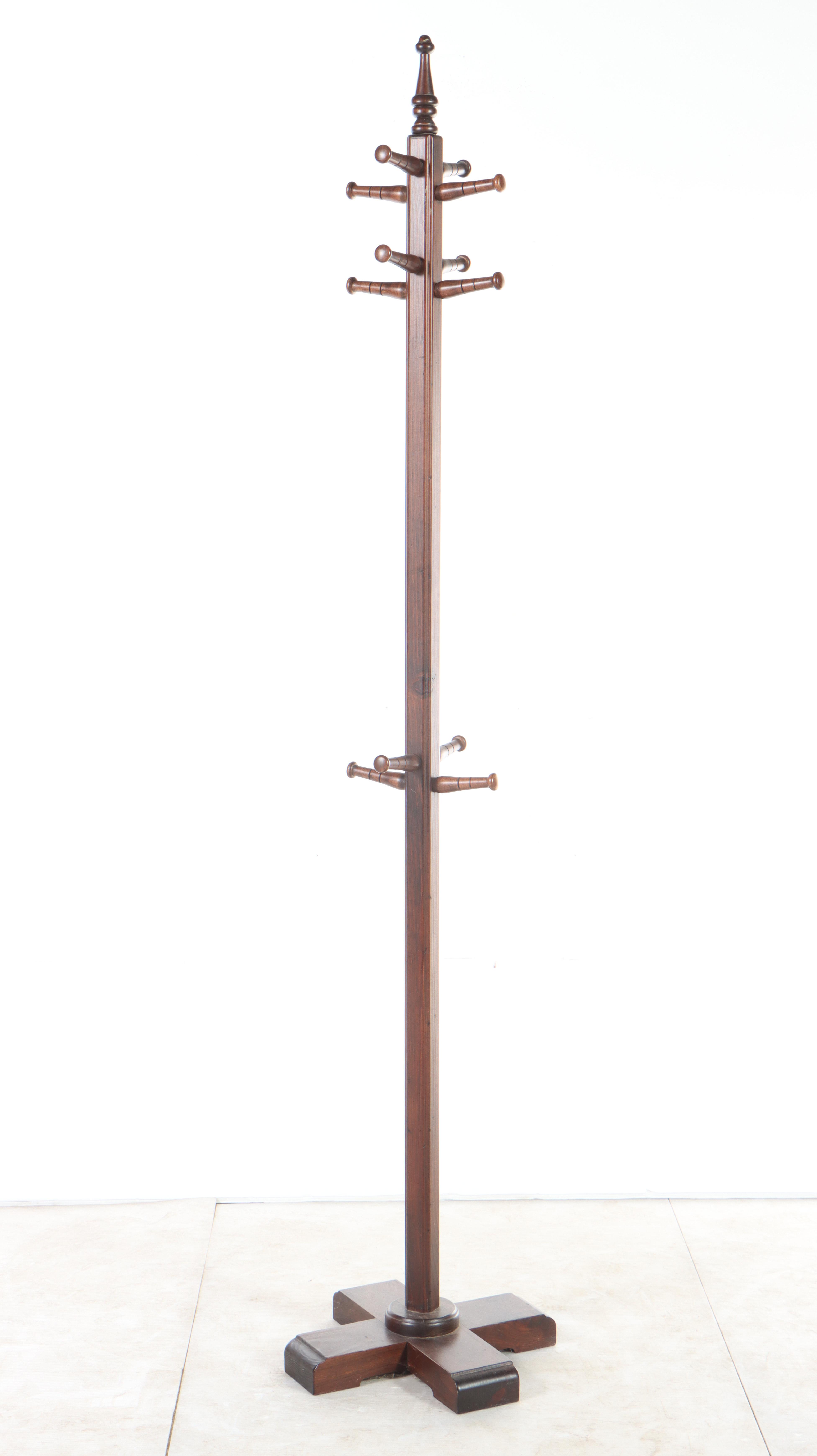 Colonial Style CrossBase Coat Rack Plus ThreePanel Folding Screen EBTH