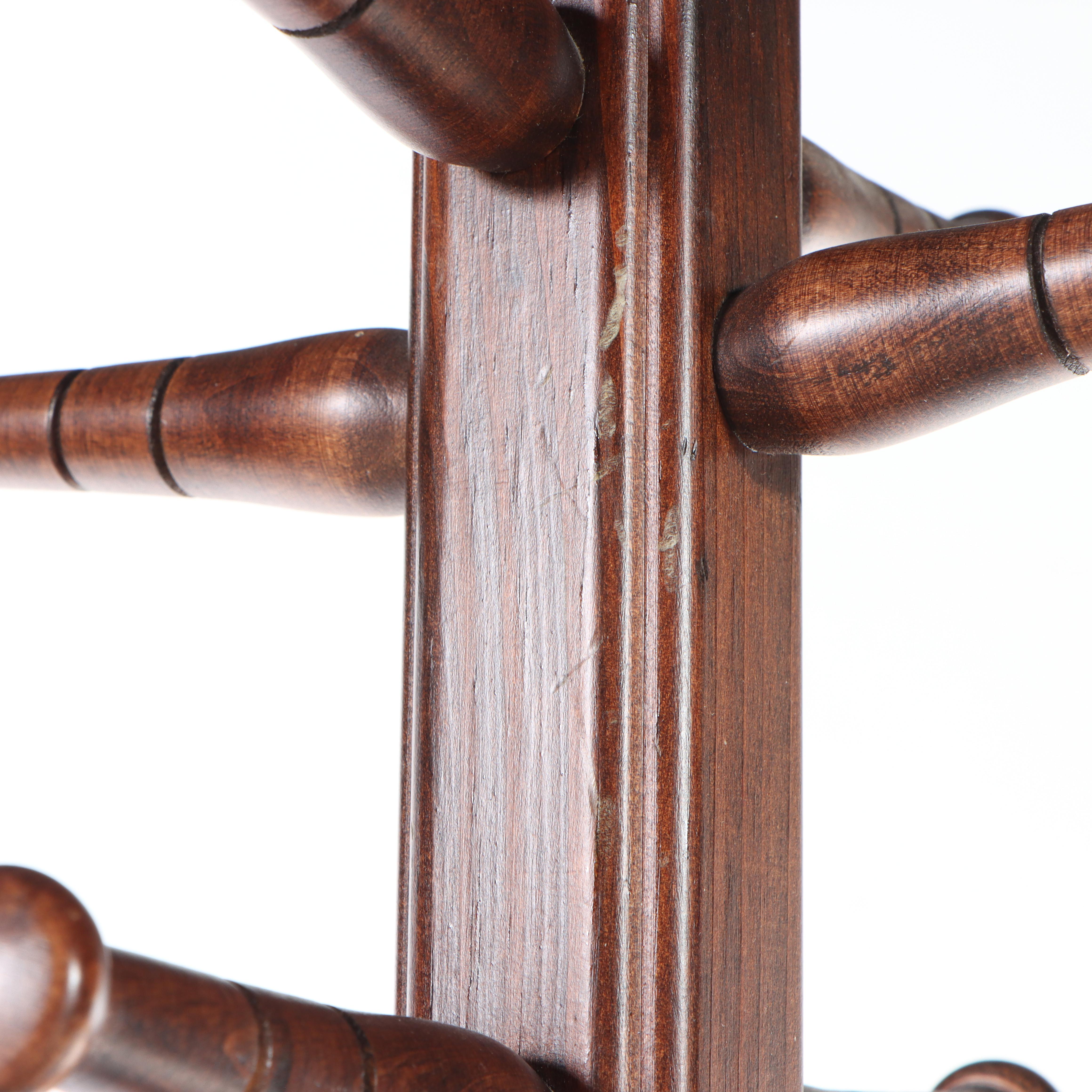 Colonial Style CrossBase Coat Rack Plus ThreePanel Folding Screen EBTH