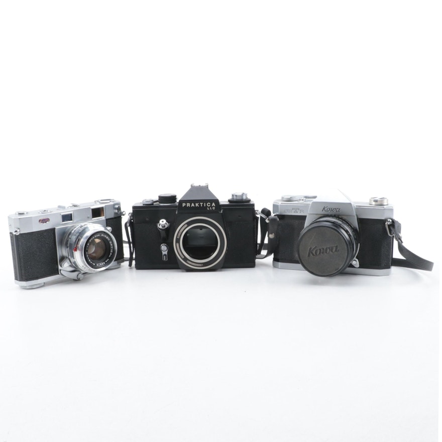 Praktica, Ricoh and Kowa 35 mm SLR Cameras, Mid to Late 20th Century