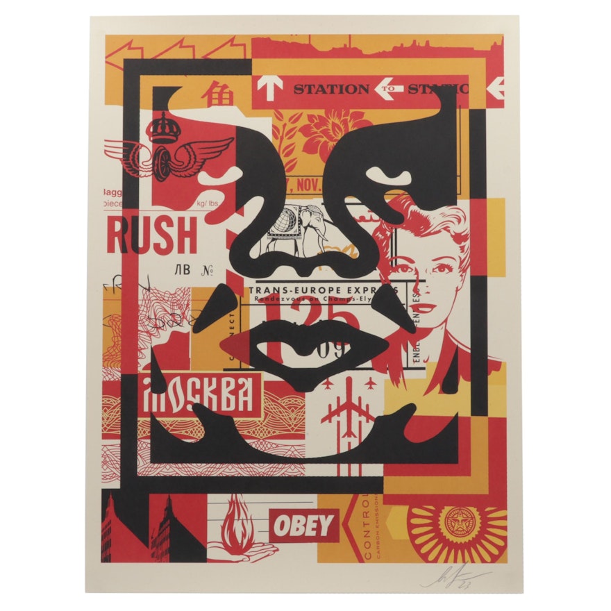 Shepard Fairey Offset Print "OBEY Collage Icon Middle," 2023