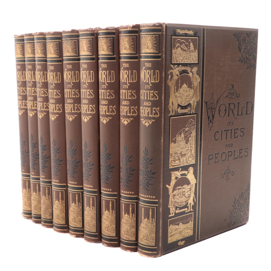 Illustrated "The World: Its Cities and Peoples" Complete Nine-Volume Set