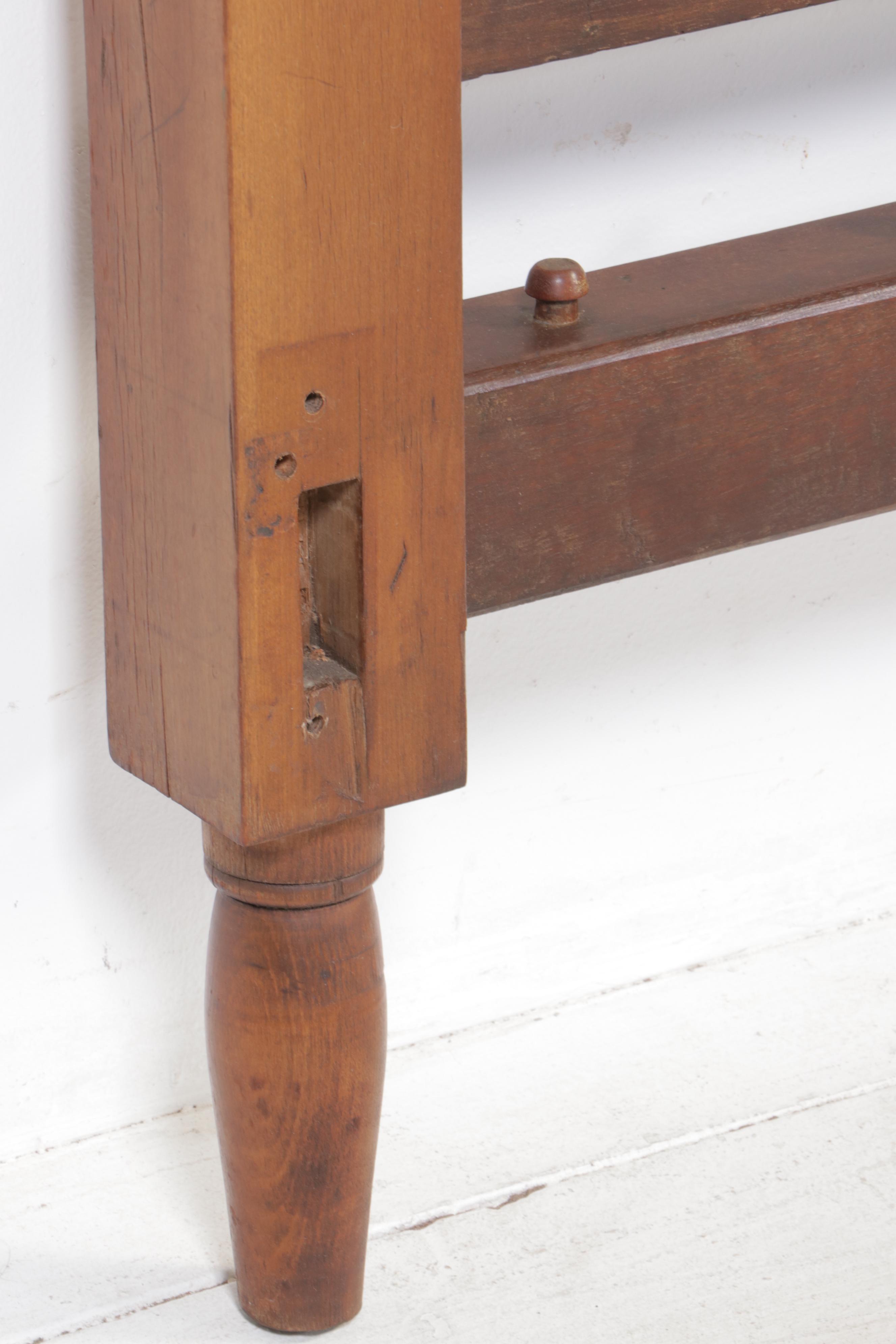 Late Federal Poplar FullSized Rope Bed Frame, 19th Century and Adapted EBTH