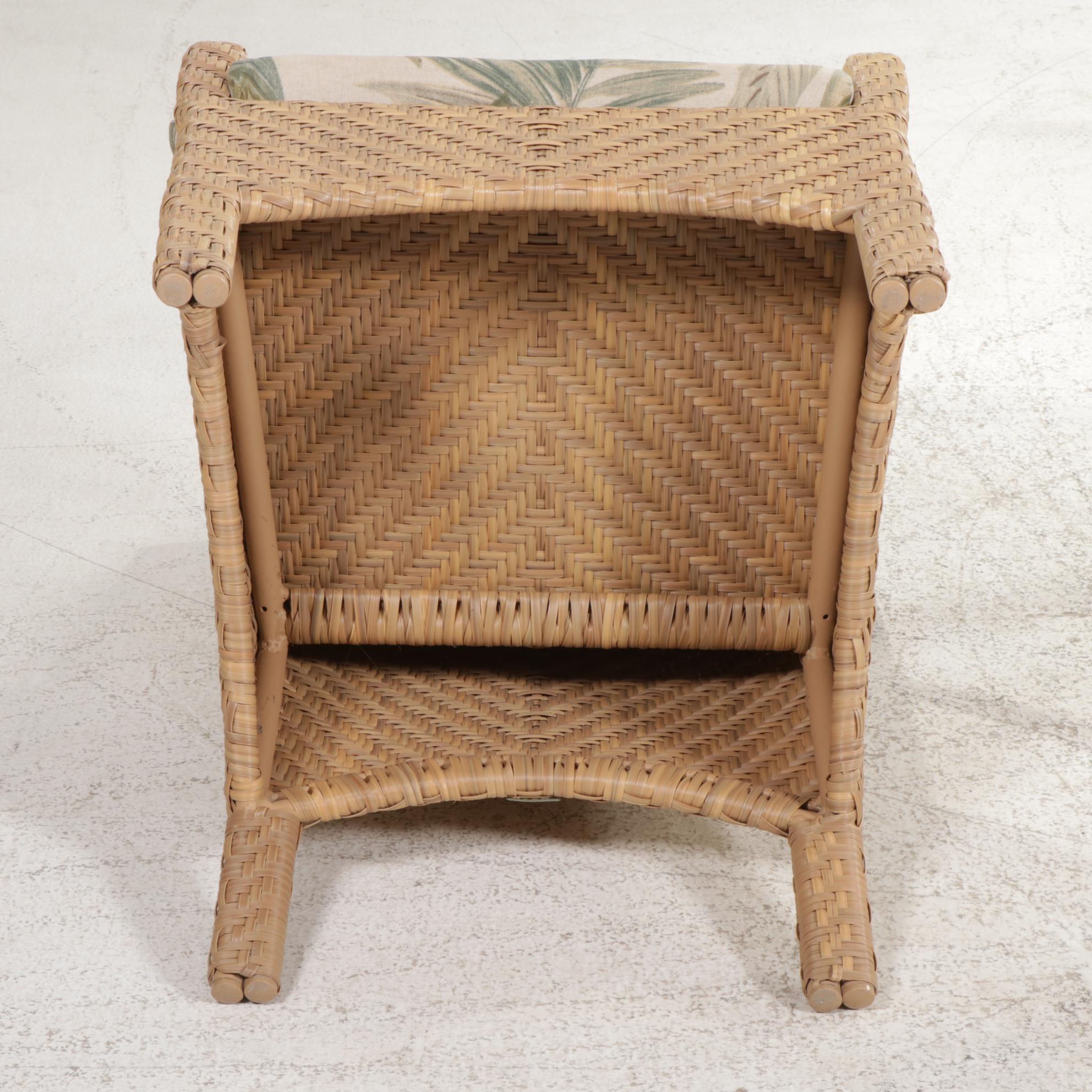 Ebel Resin Wicker Glass Top Patio Dining Table and Pair of Armchairs EBTH