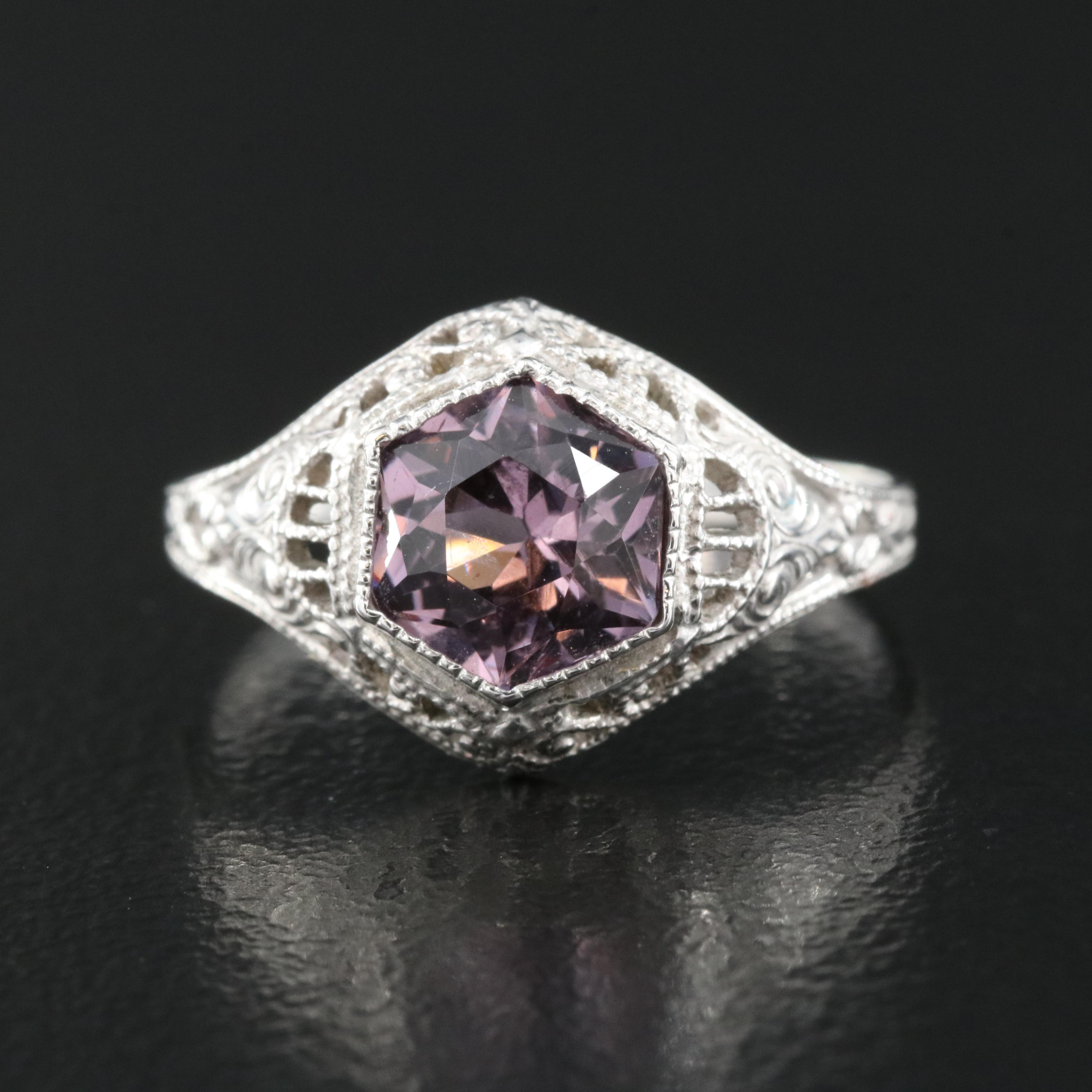 1930s Ostby & Barton 10K Hexagonal Spinel Ring | EBTH