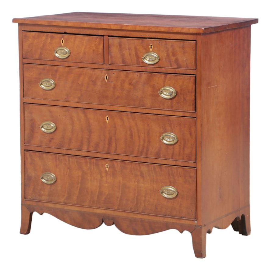 Federal Cherrywood Five-Drawer Chest, Early 19th Century