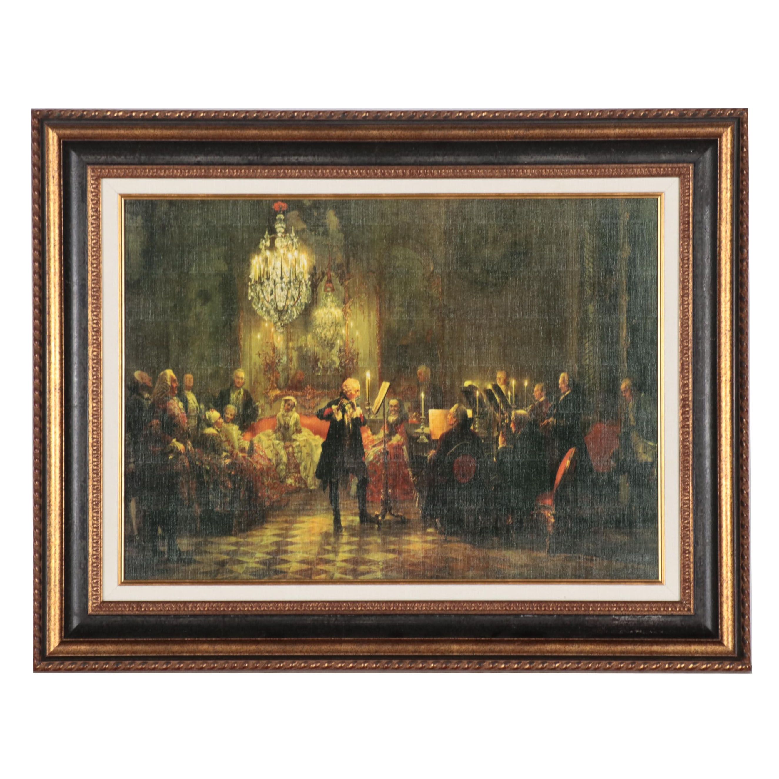 Offset Lithograph After Adolph Friedrich Erdman von Menzel of a Flute