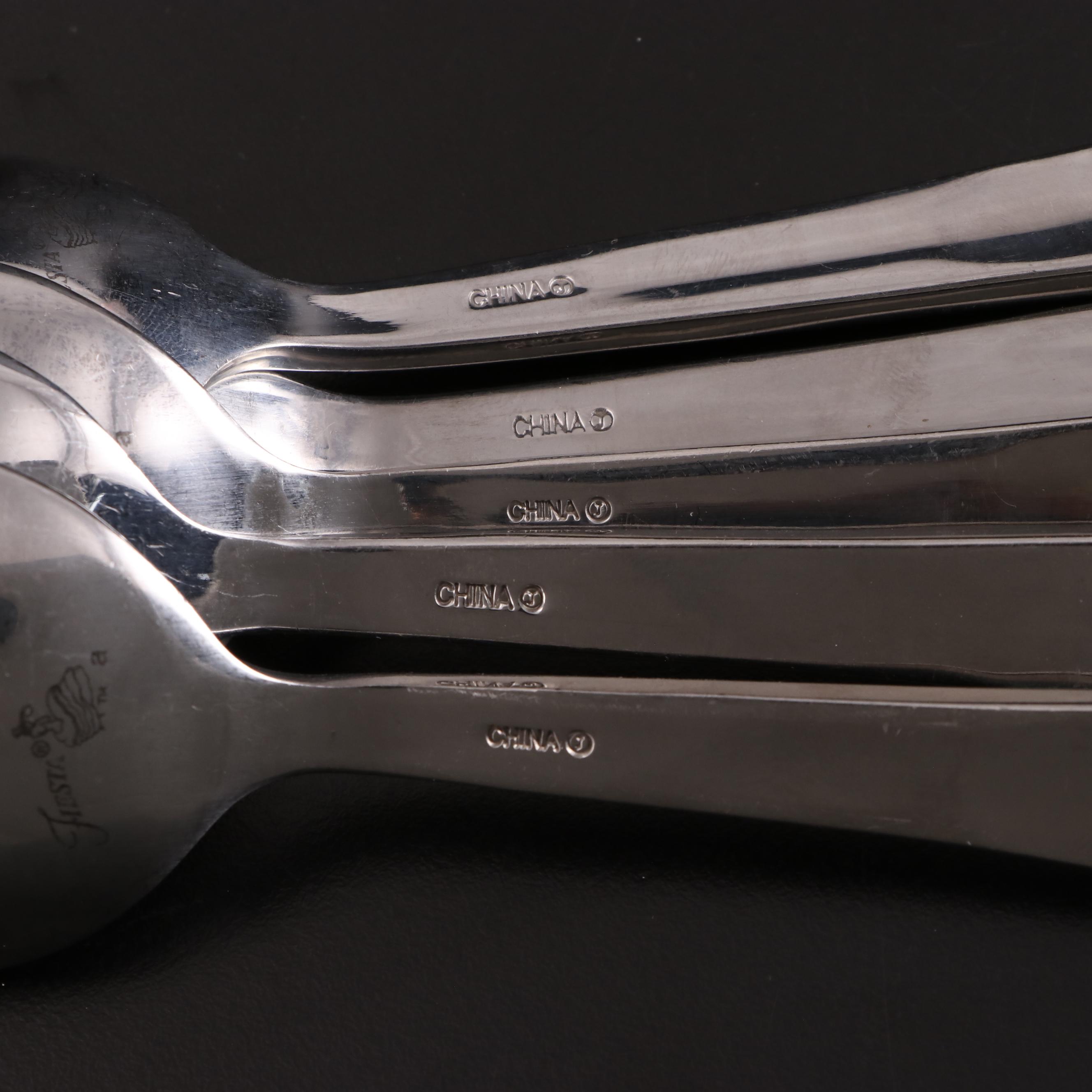 Fiesta Stainless Steel Flatware with Rainbow Enameled Handles EBTH