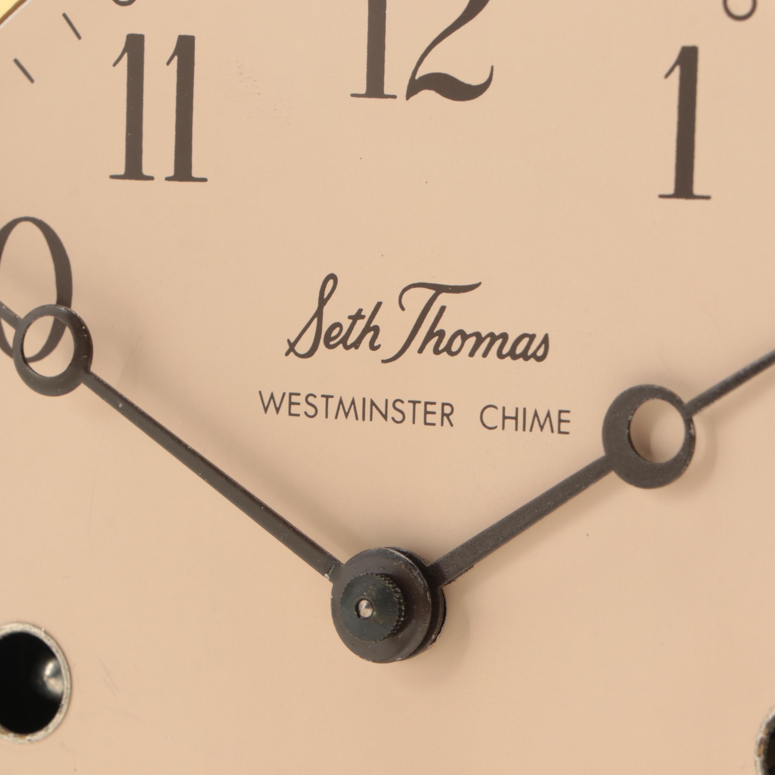 Seth Thomas Woodbury Mahogany Cased Tambour Mantel Clock, Late 20th