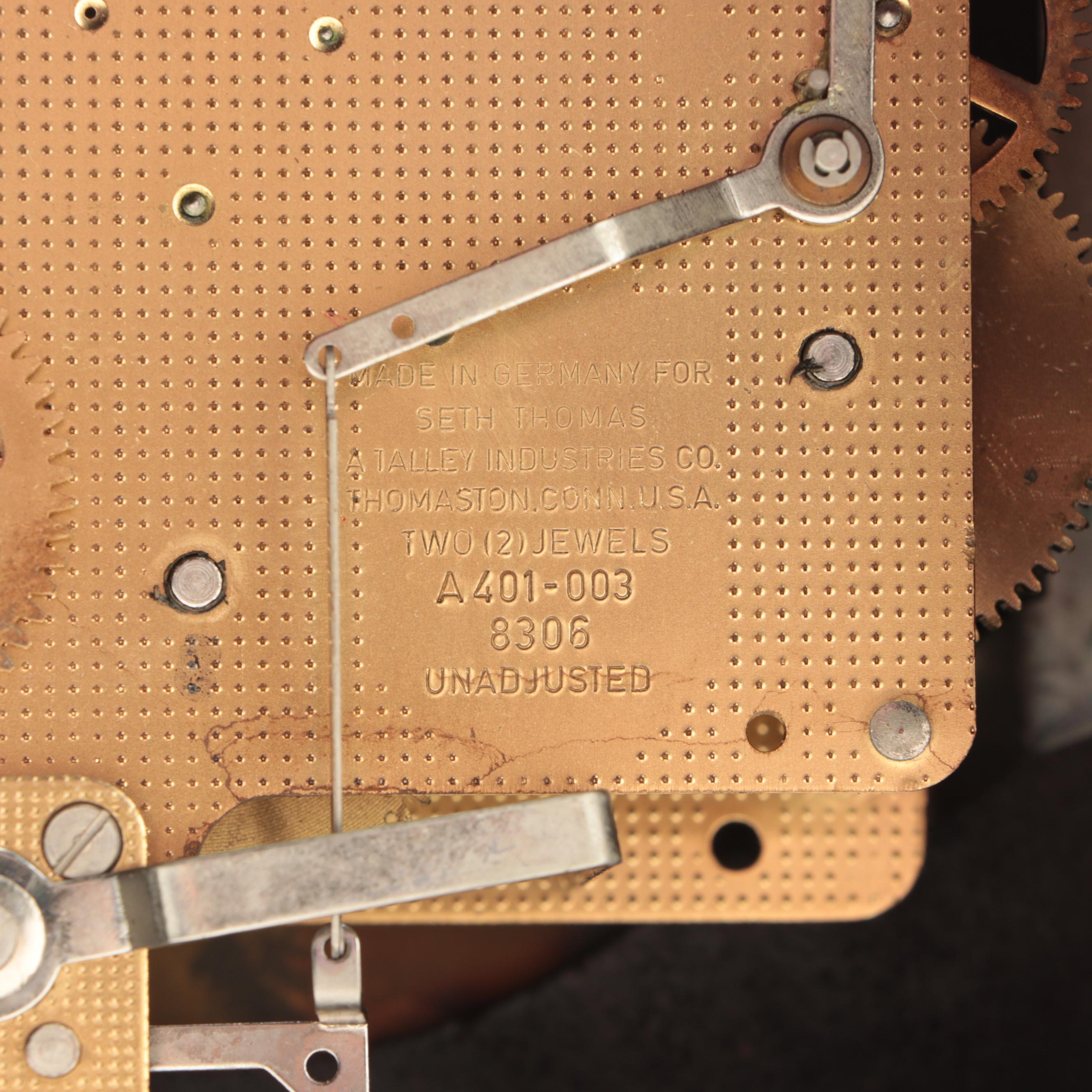 Seth Thomas Woodbury Mahogany Cased Tambour Mantel Clock, Late 20th