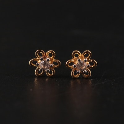 10K Cubic Zirconia Stud Earrings