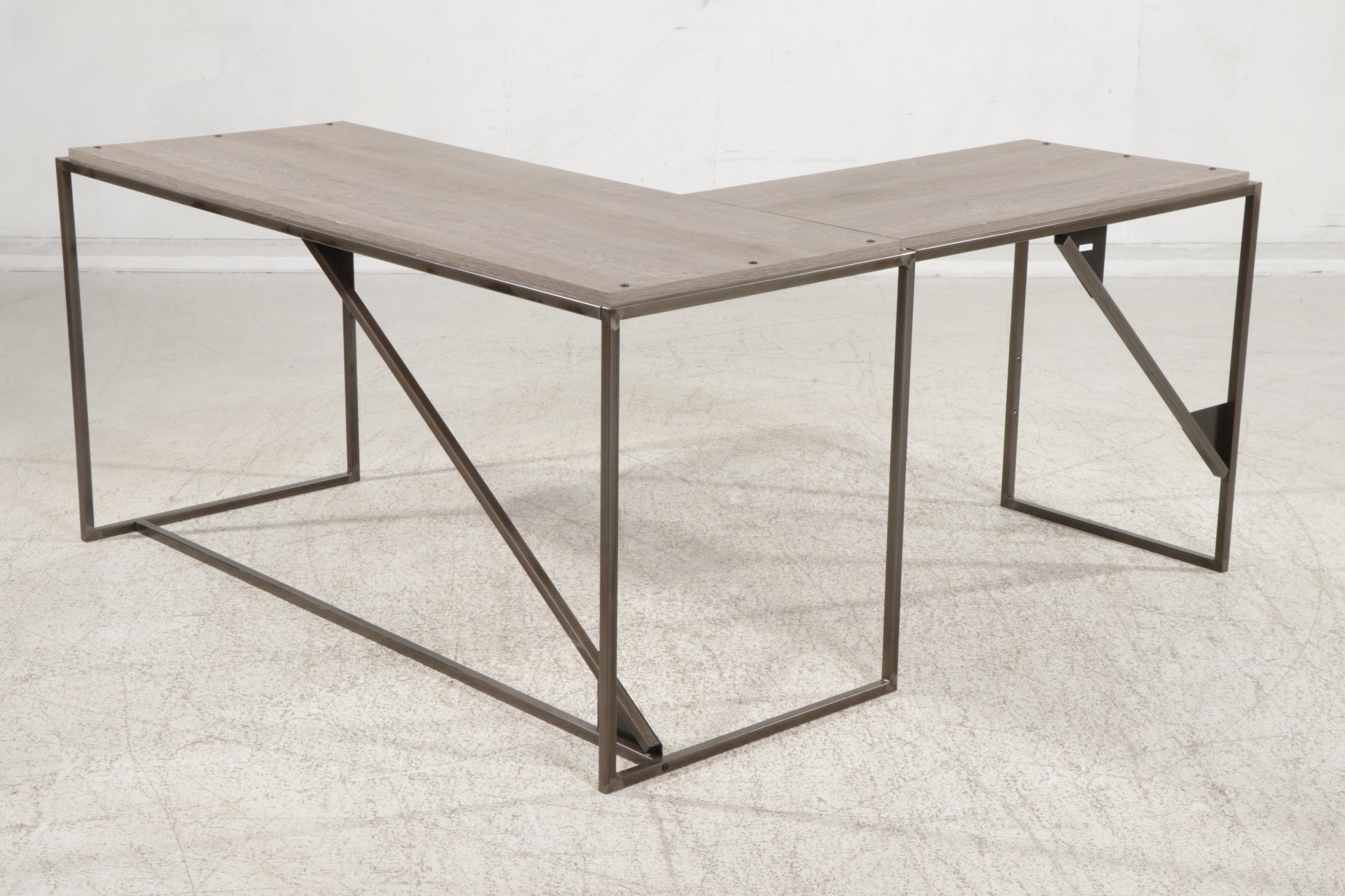 Bush Furniture "Refinery" Metal and Engineered Wood 3Piece Desk with