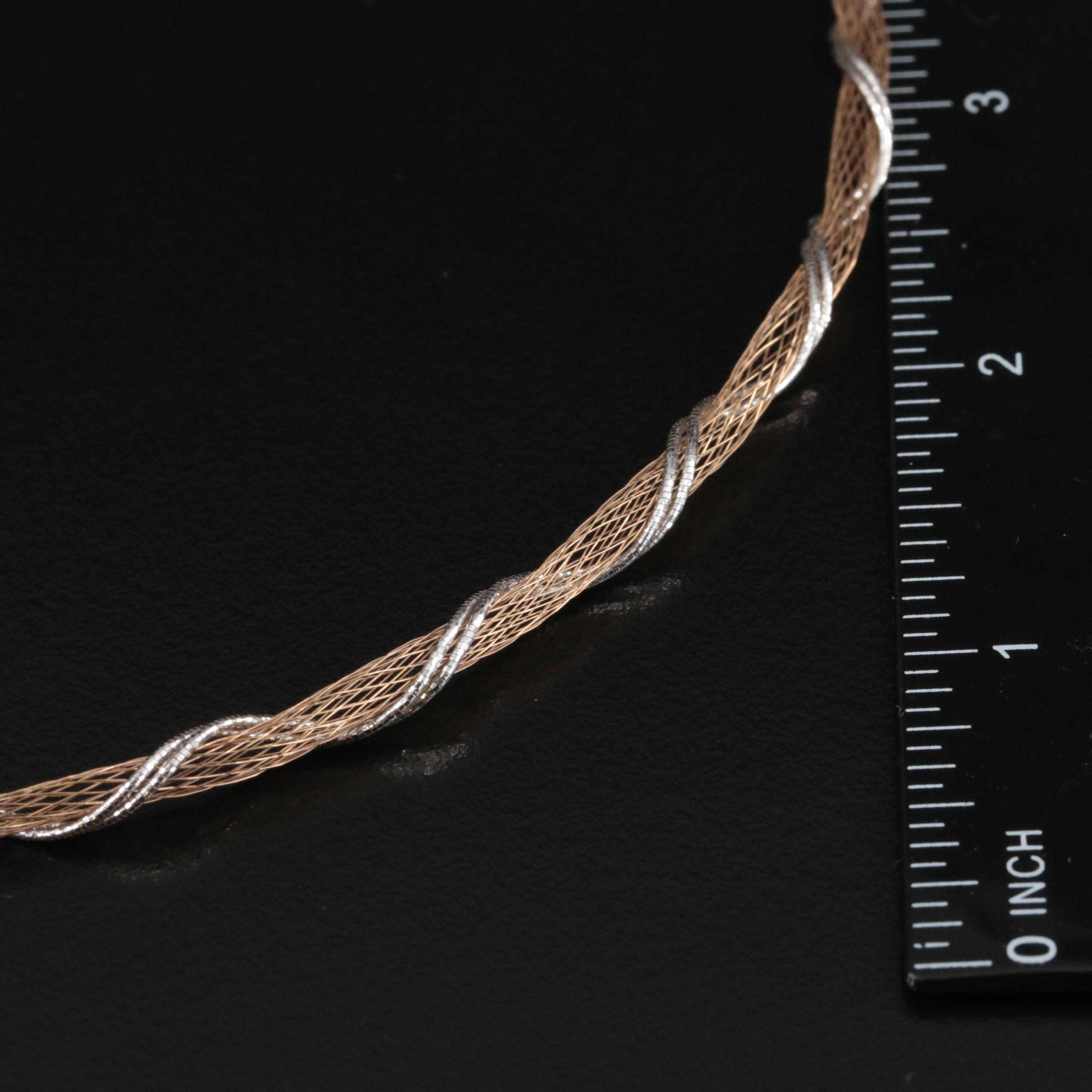 14K Twisted Wire Necklace EBTH