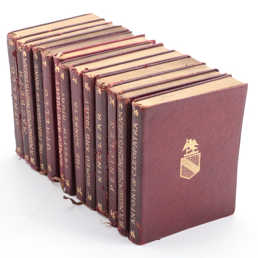 Leather Bound "The Temple Shakespeare" Partial Set, Early 20th Century