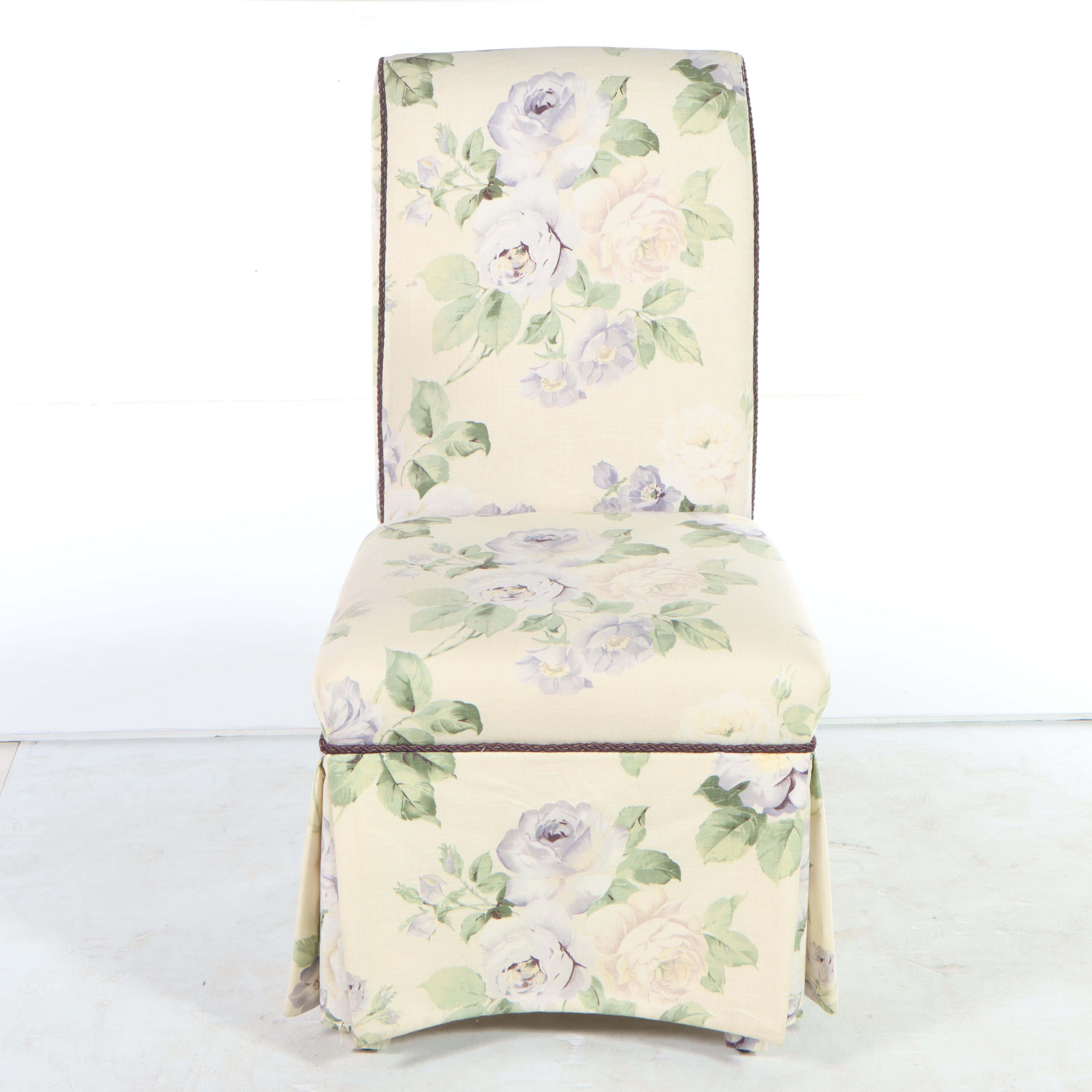 CustomUpholstered Floral Slipper Chair EBTH