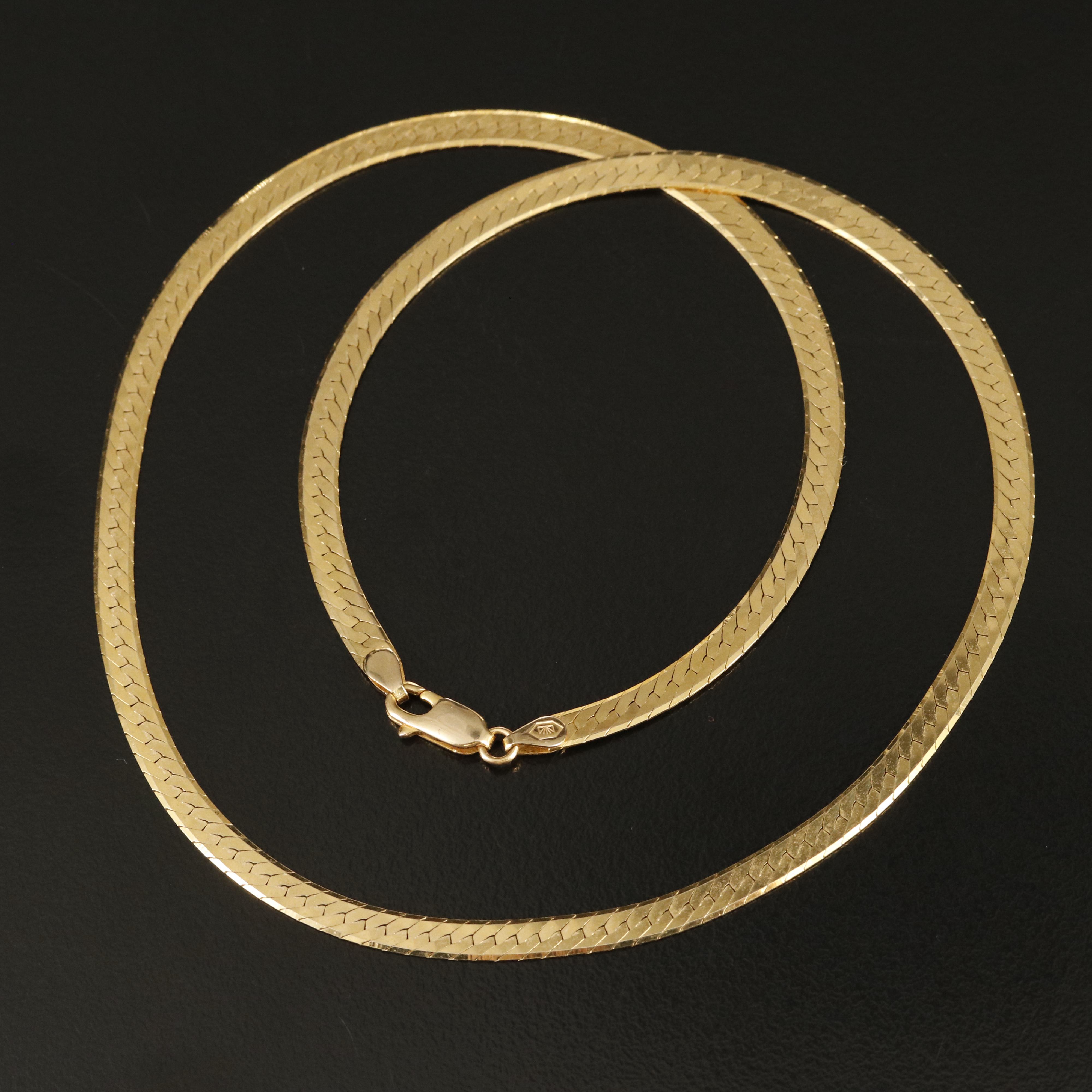 14K Herringbone Chain Necklace EBTH
