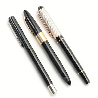 Sheaffer 14K Nib Resin Fountain Pen with Parker and Other Pens