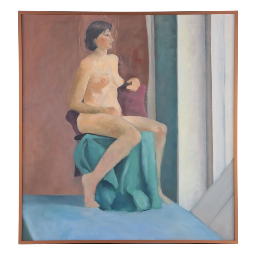 Katrina Halter Oil Painting of a Seated Female Nude, 2005