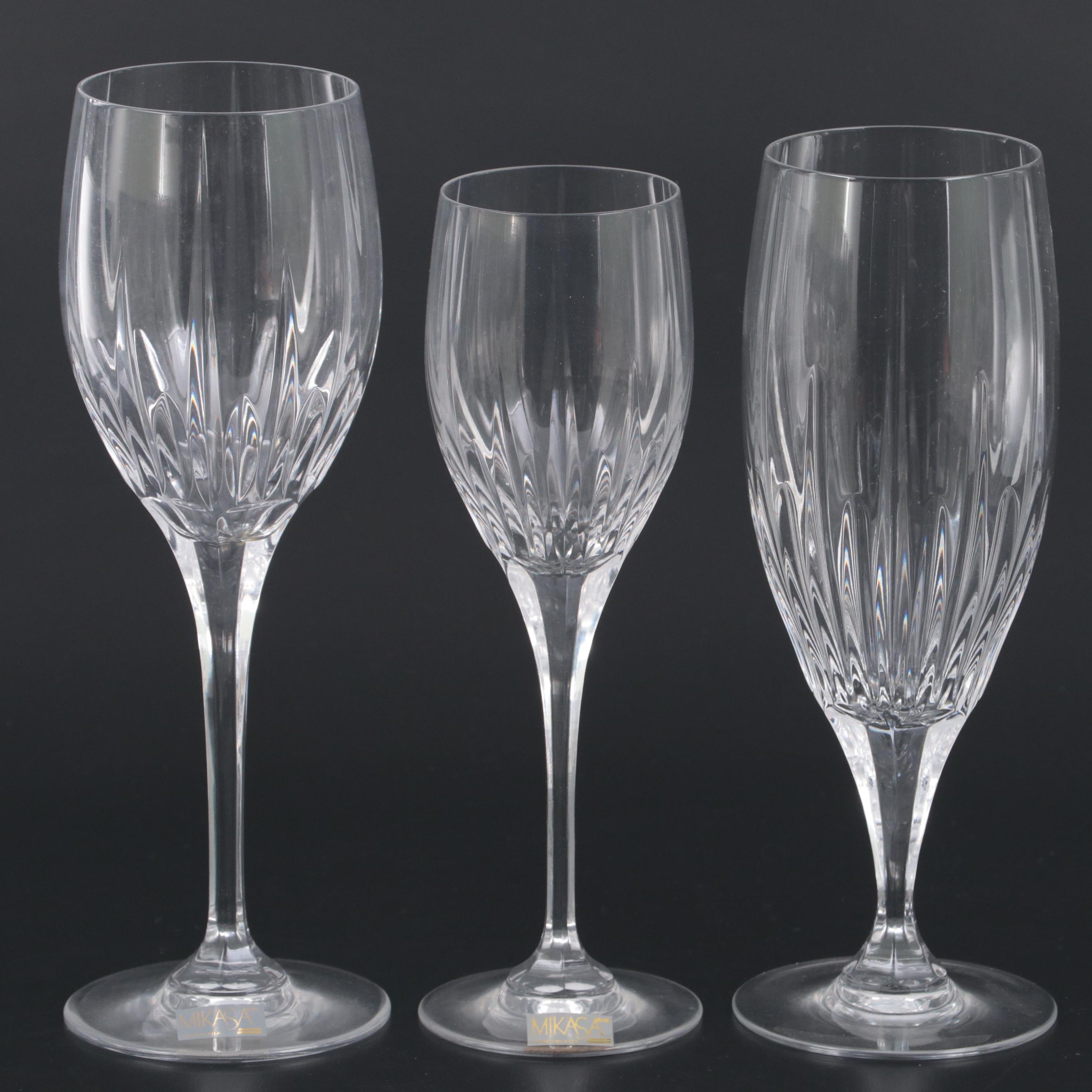 Mikasa "Arctic Lights" Crystal Water Goblets and Stemware EBTH