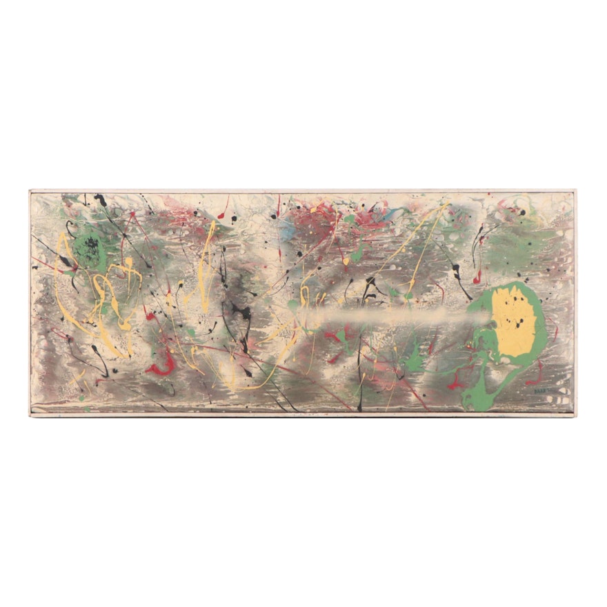 Chuck Barr Abstract Expressionistic Acrylic Painting, 1970