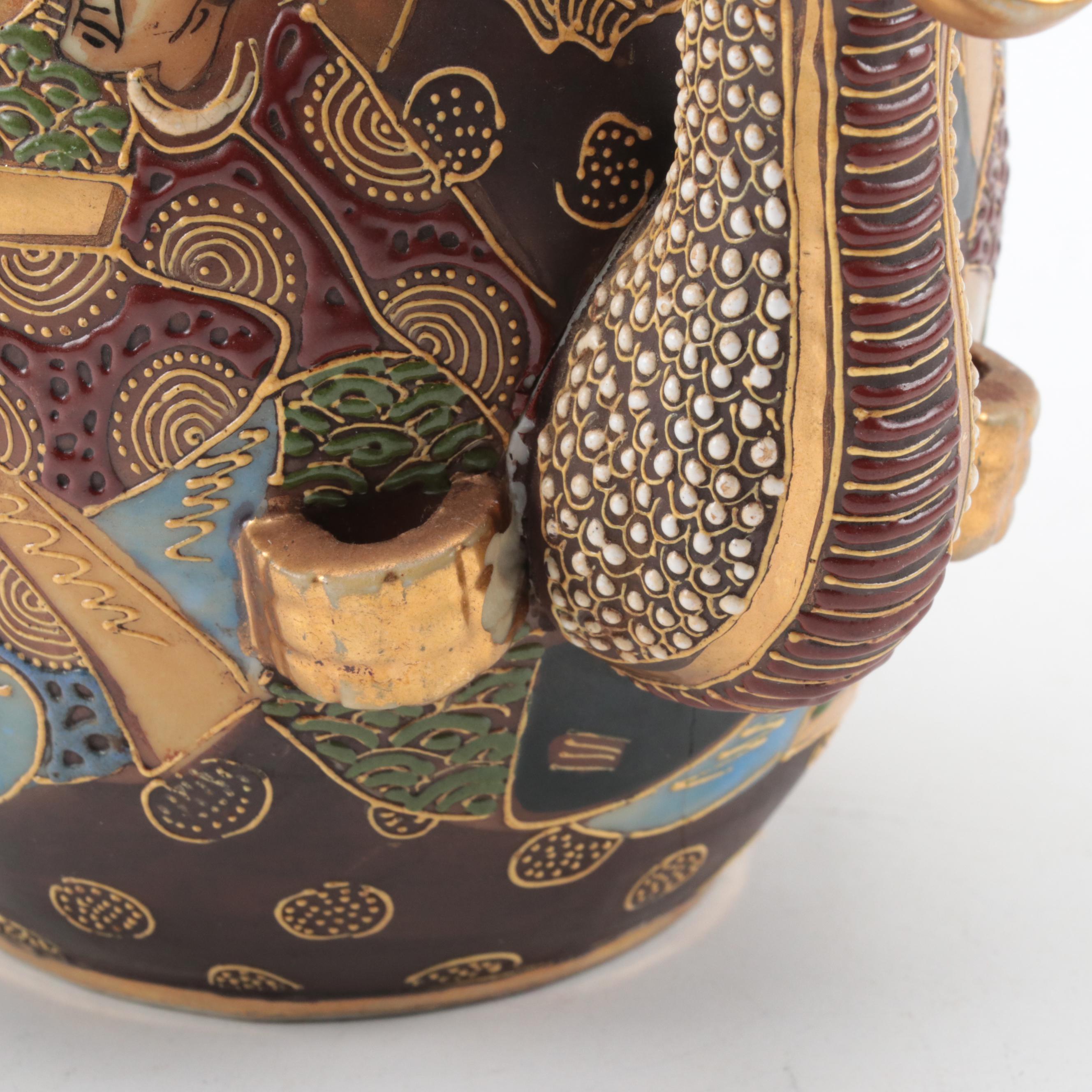 Japanese Satsuma Style Moriage Dragonware Tea Set EBTH