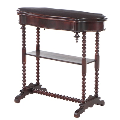 Victorian Bobbin-Turned Mahogany Side Table, Late 19th Century