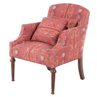 Federal Style Mahogany and Custom-Upholstered Armchair, 20th Century