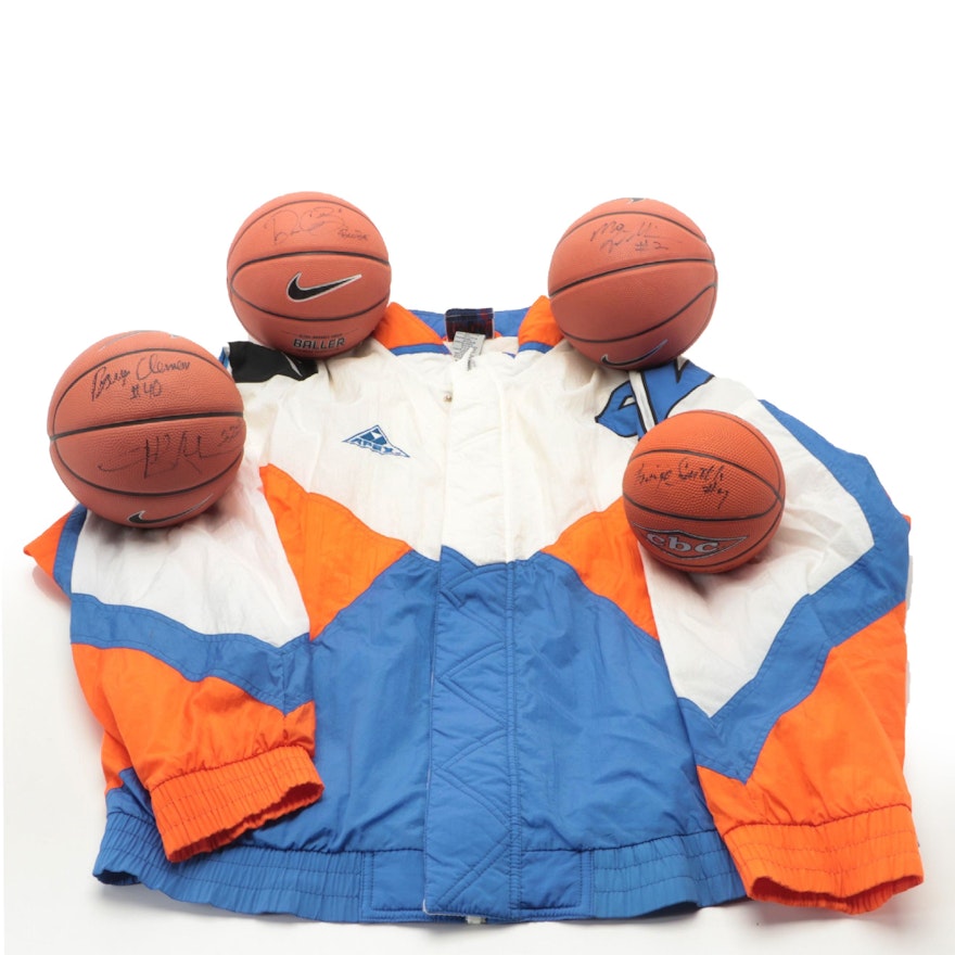 Cleveland Cavaliers Signed Mini Basketballs with Vintage NBA Starter Jacket
