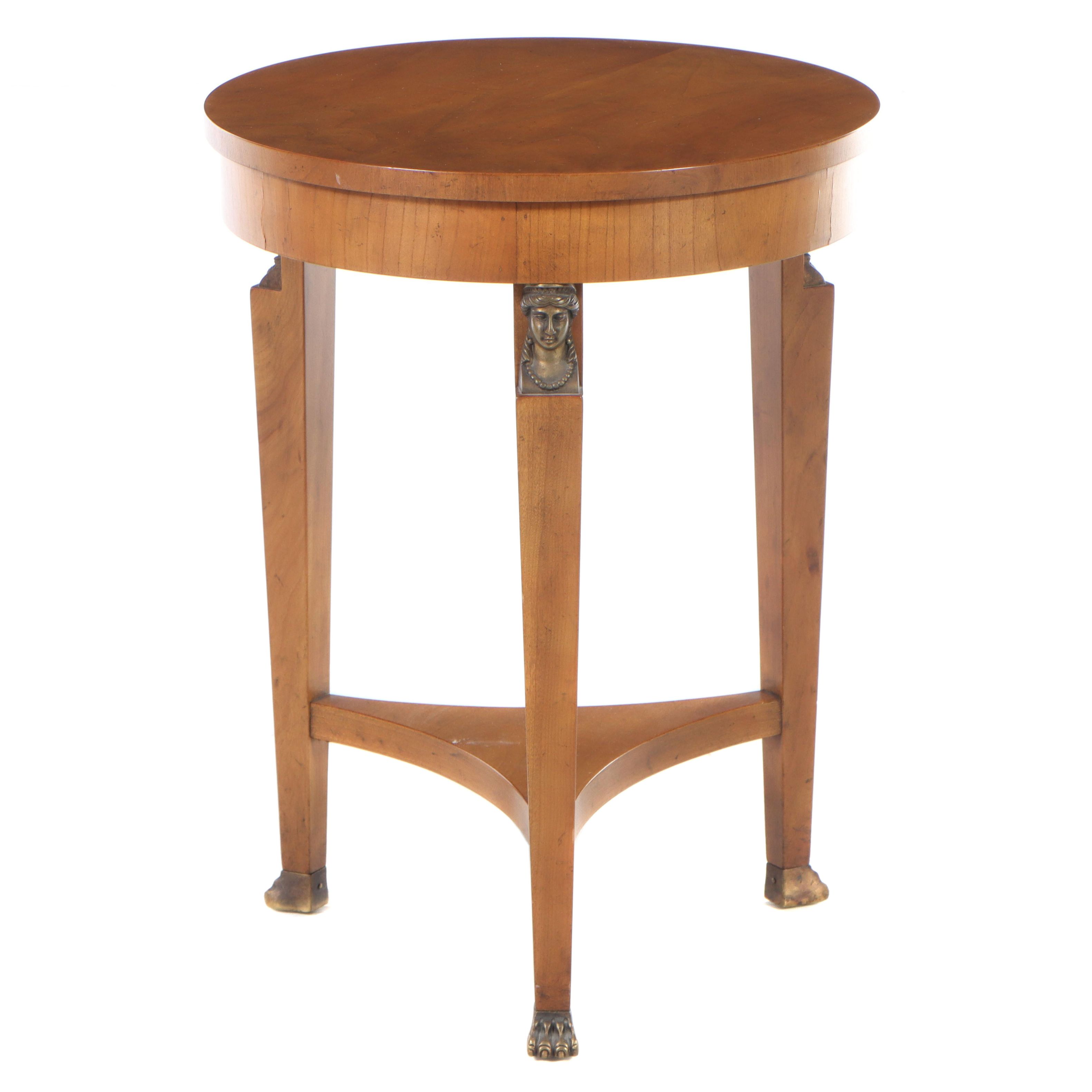 Baker Furniture Empire Style Olive Ash Burl Side Table EBTH