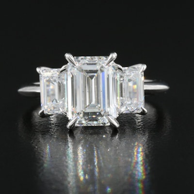 Platinum 3.89 CTW Lab Grown Diamond Ring with Online Digital IGI Report
