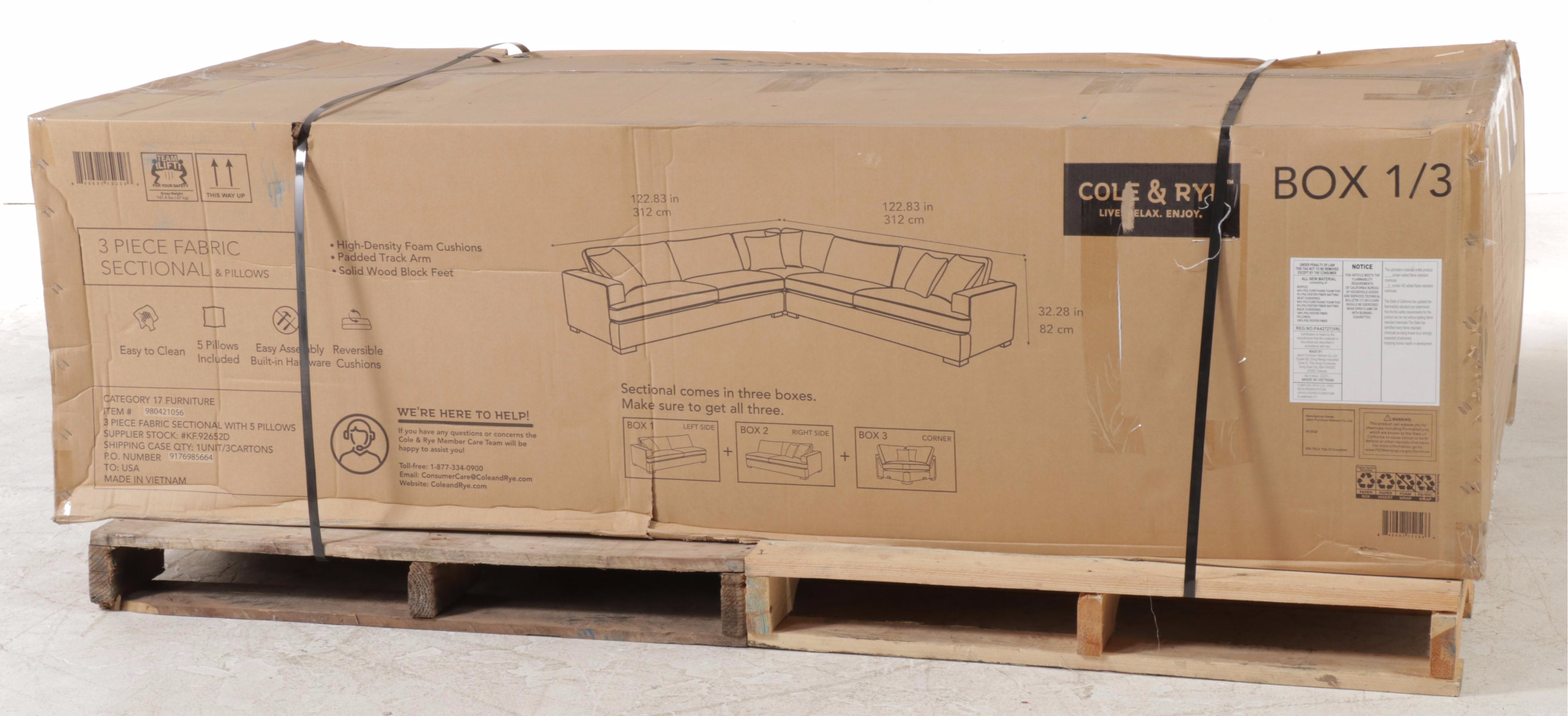 Cole And Rye 3 Piece Sectional