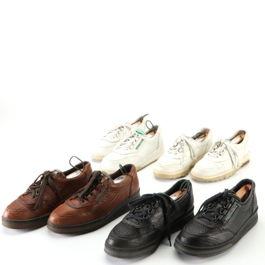 Mephisto Walking Shoes in Brown, Black, and White Leather