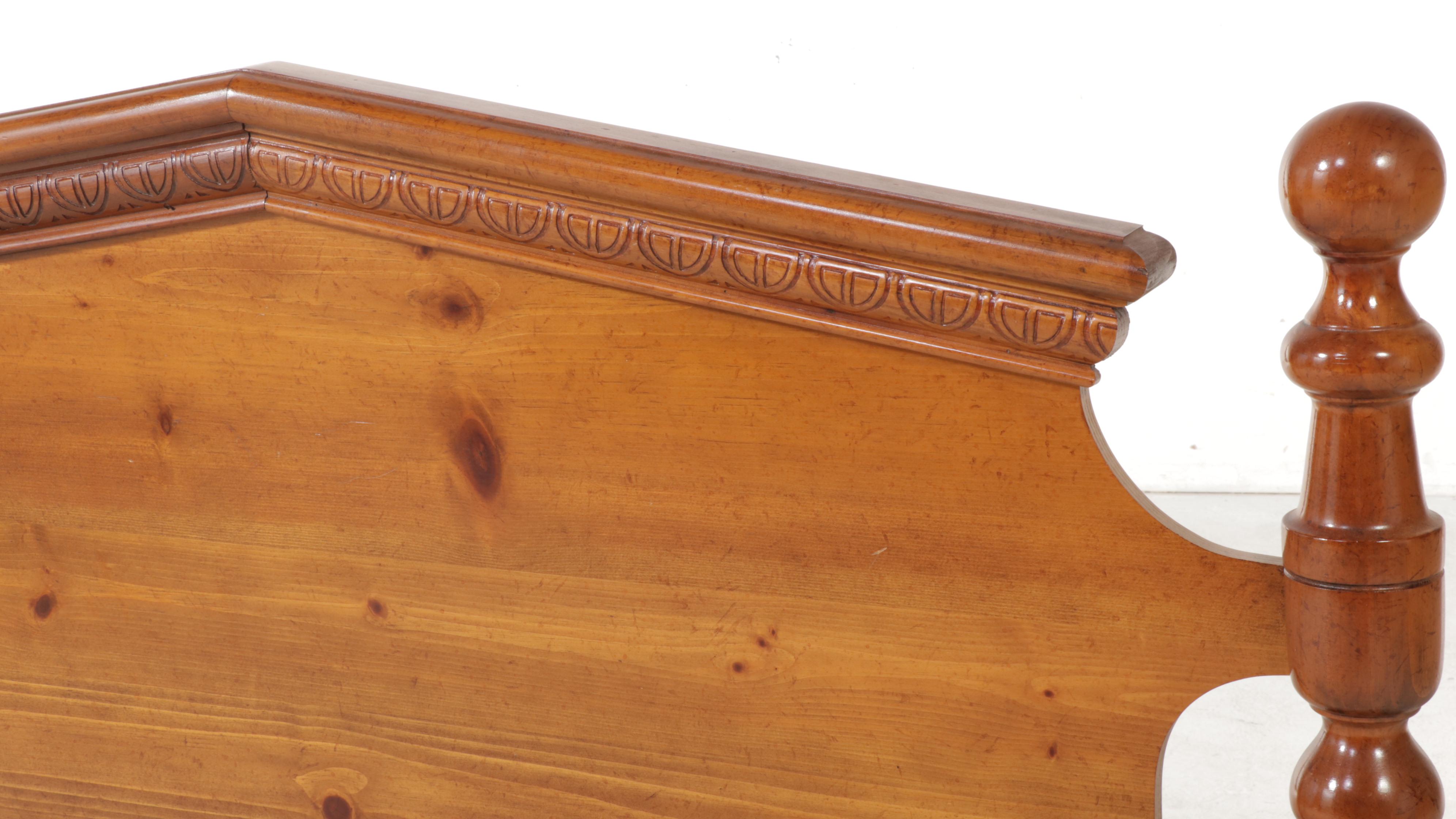 Classical Style Pine Queen Size Headboard, Late 20th Century EBTH