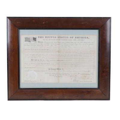 Abraham Lincoln Secretarial Signed Land Grant, Dated 1861