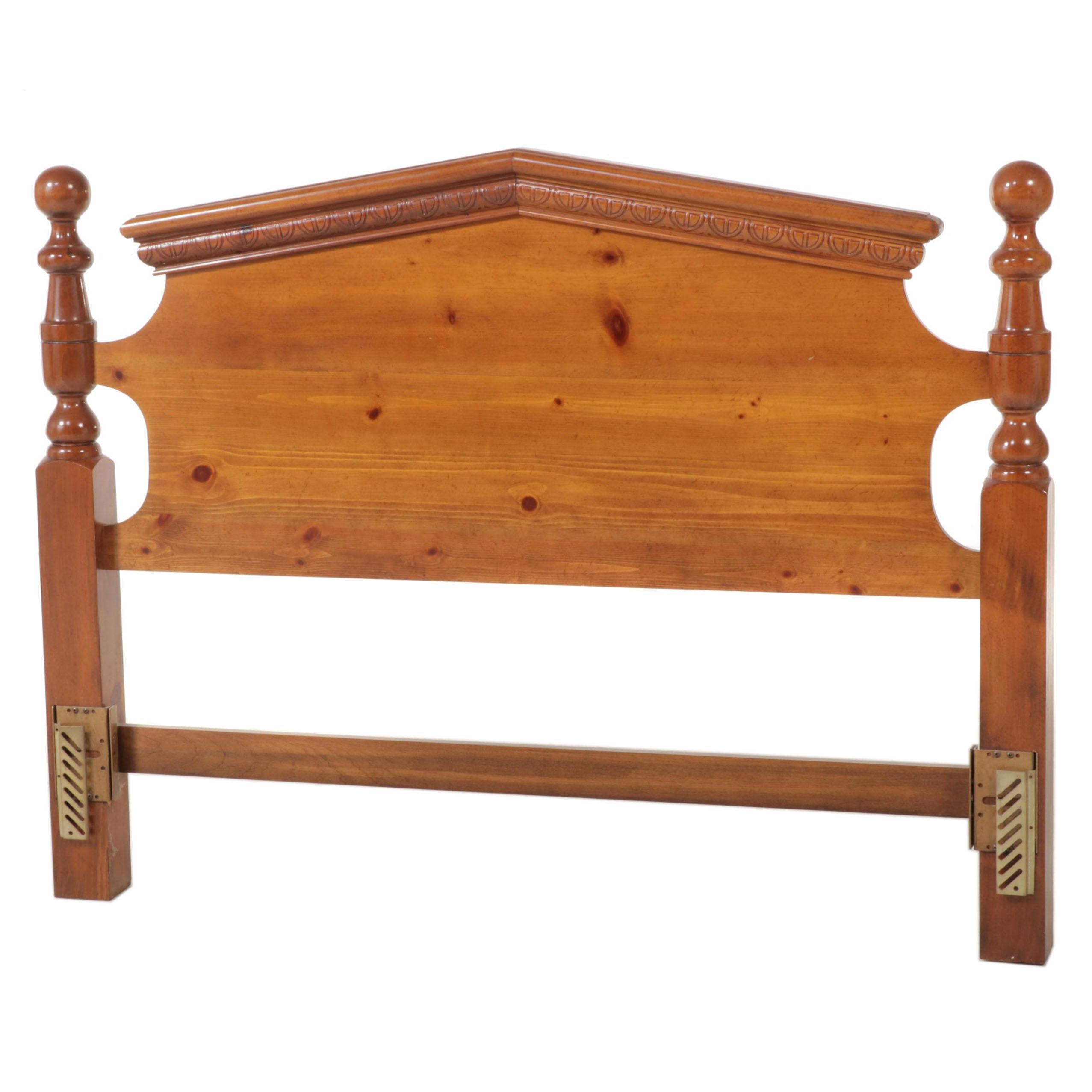 Classical Style Pine Queen Size Headboard, Late 20th Century EBTH