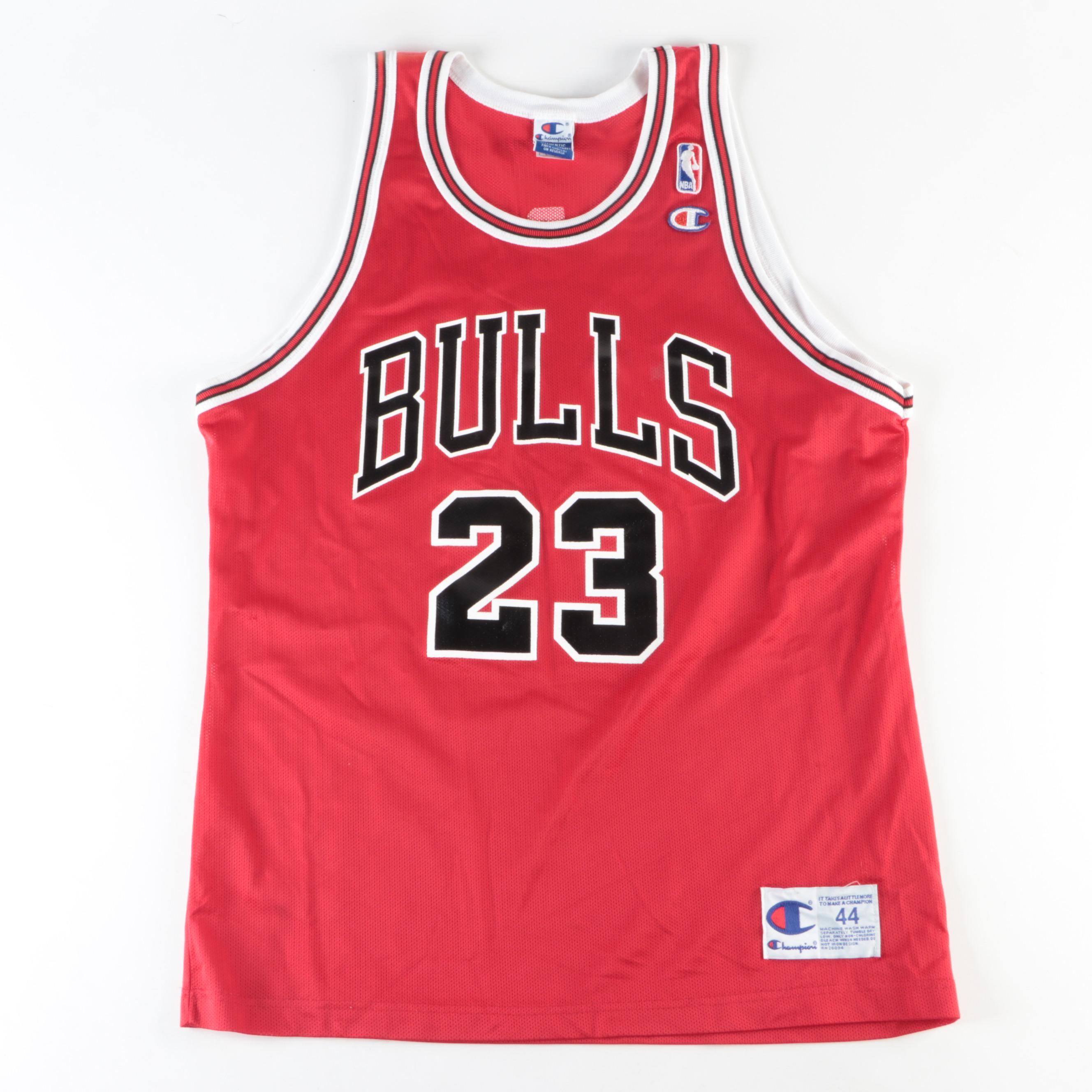 Michael Jordan Champion NBA Chicago Bulls Basketball Jersey, 1990s EBTH