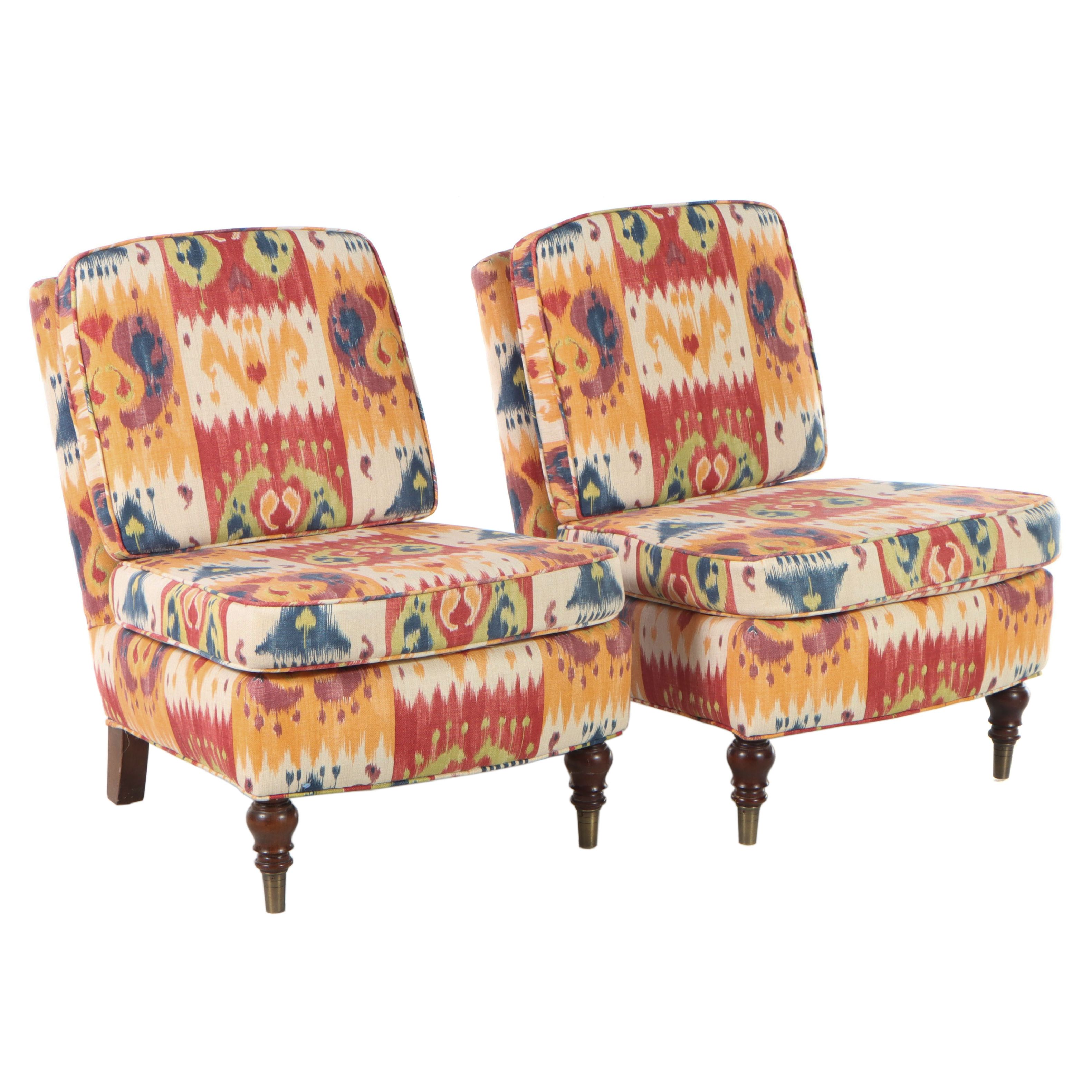 Pair of CustomUpholstered Slipper Chairs EBTH