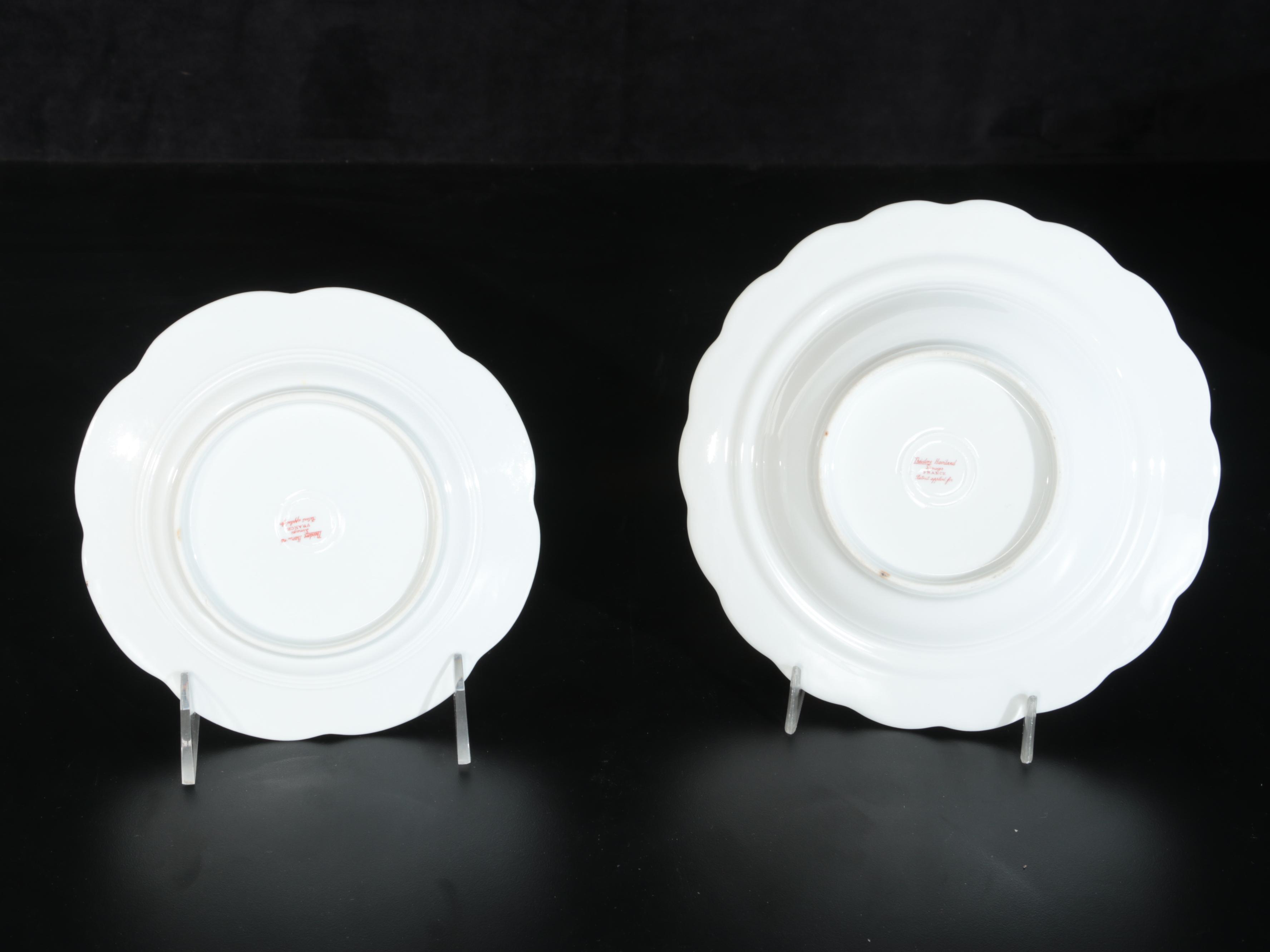 Theodore Haviland Floral Band Limoges Porcelain Dinnerware, Early 20th