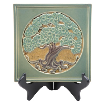 Rookwood Pottery "Tree of Life" Tile and Stand, 2013
