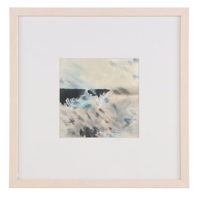 Anne Fairchild Abstract Acrylic Painting "Sea," Late 20th Century