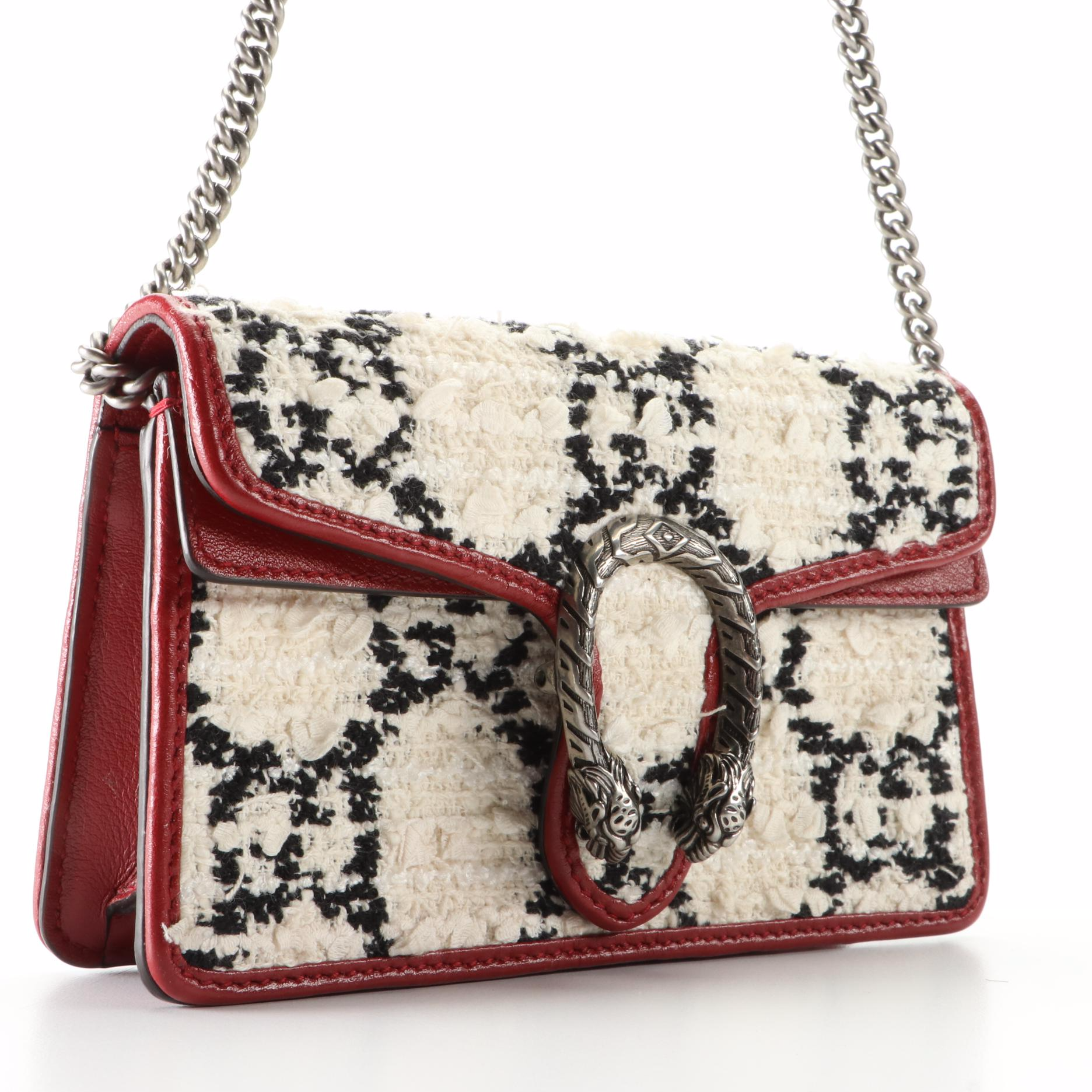 Gucci Dionysus Super Mini Crossbody Bag in GG Tweed and Leather EBTH