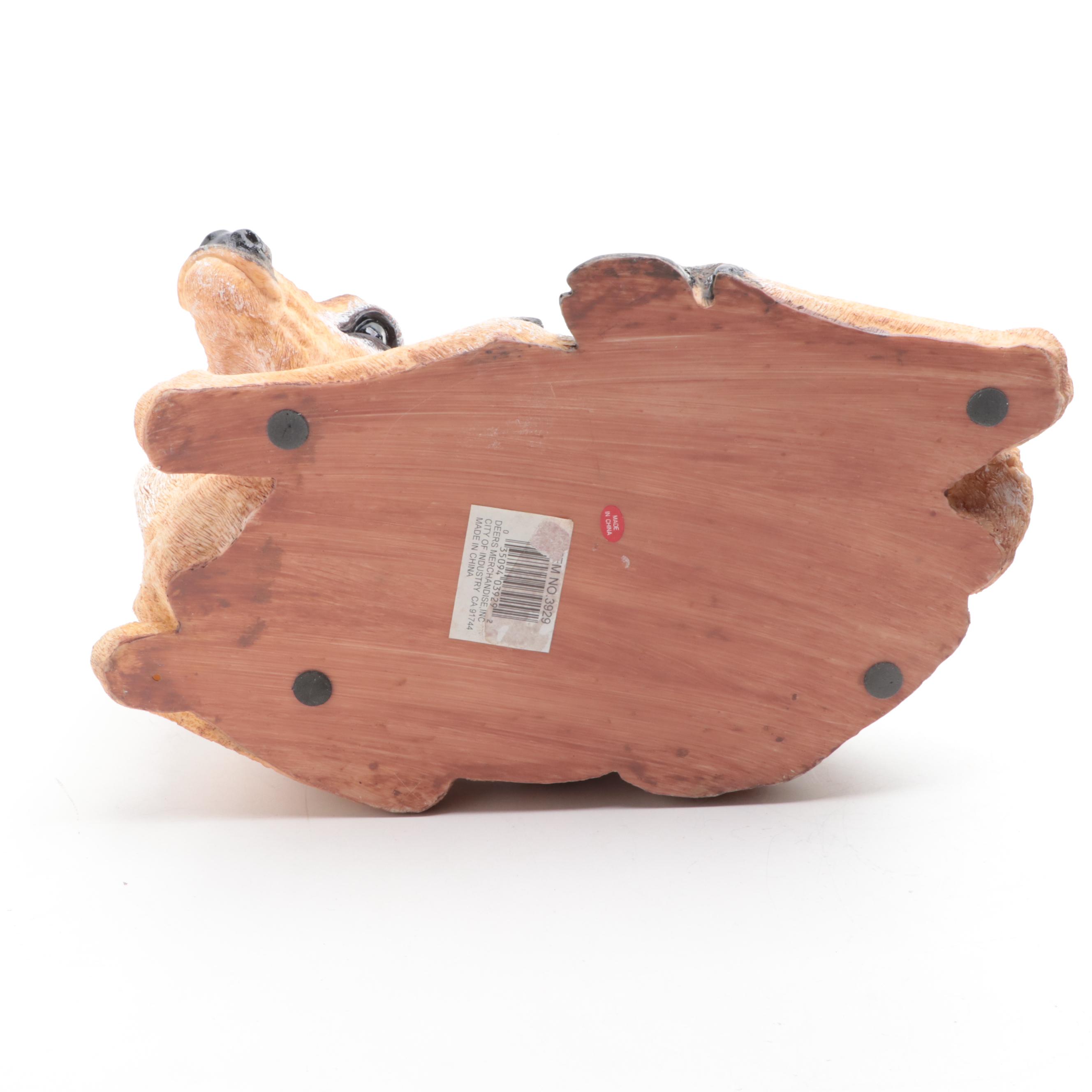 Paint Decorated Cast Concrete, Resin, and Ceramic Deer and Fawn