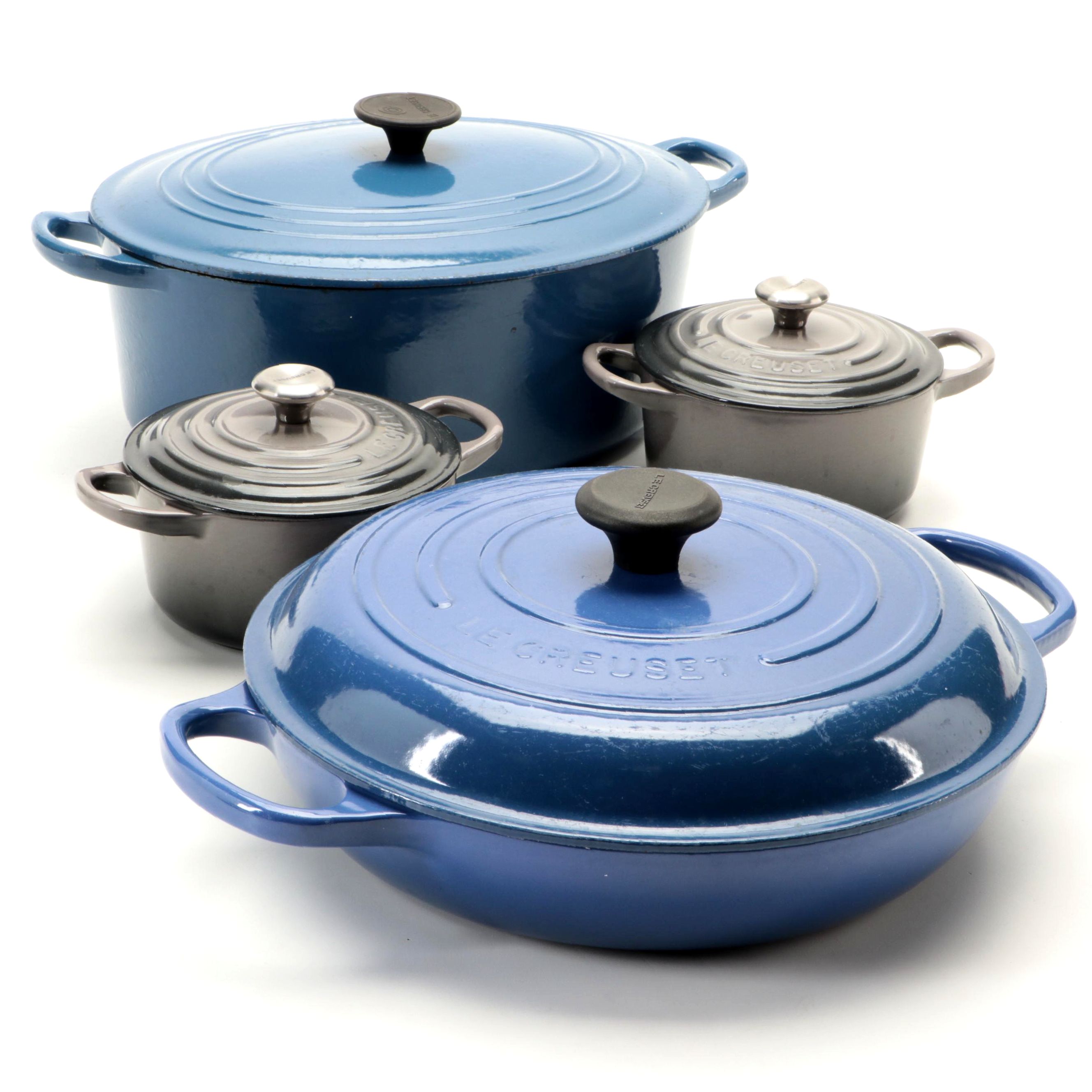 Le Creuset Enameled Cast Iron Braiser, Dutch Oven, and Mini Cocottes EBTH