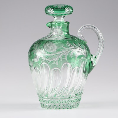 Stevens & Williams Brilliant Period Emerald Cut to Clear Glass Jug