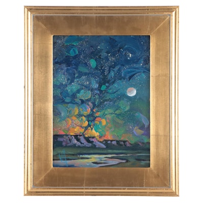 William Hawkins Nocturne Landscape Oil Painting, 2023