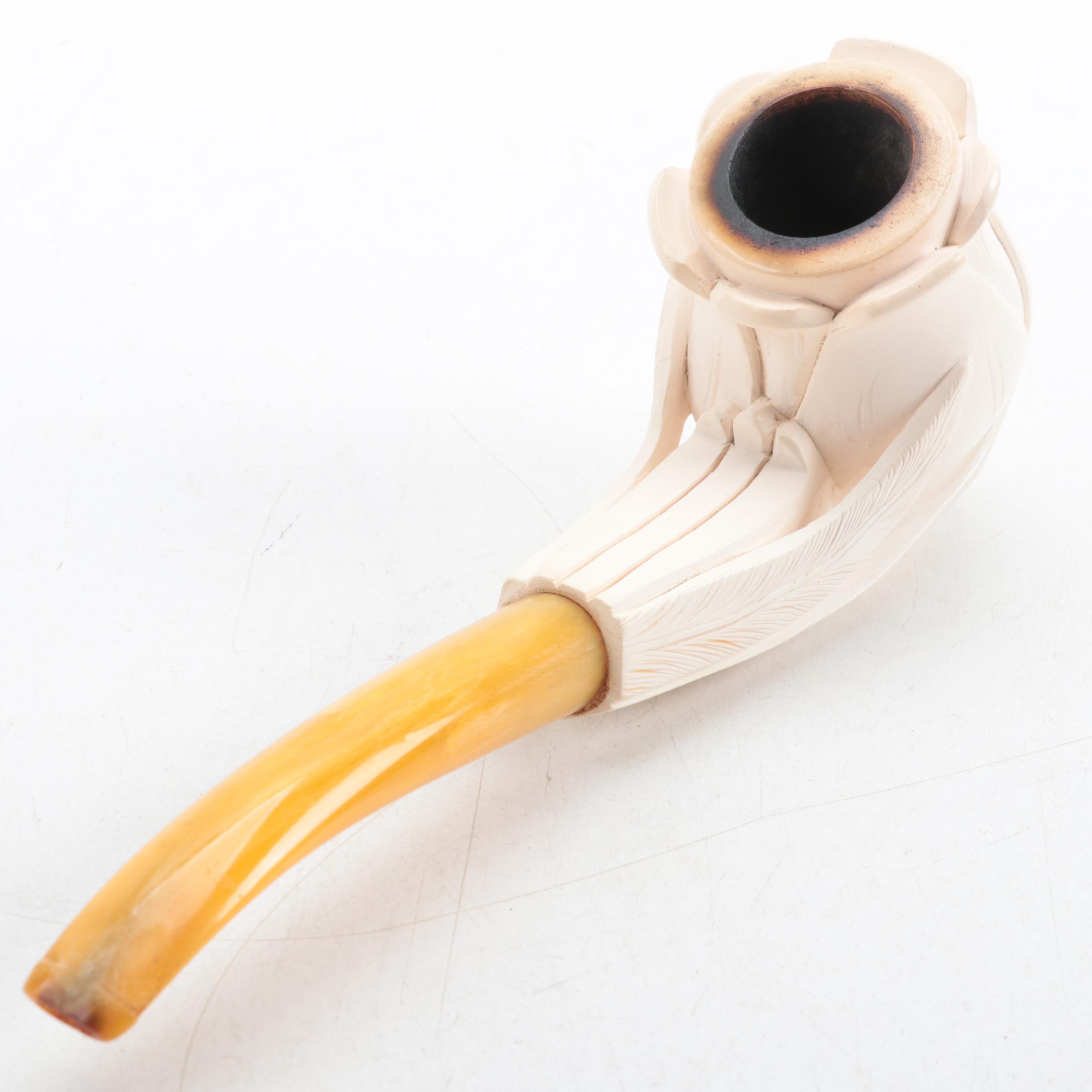 TulipForm Carved Meerschaum Smoking Pipe EBTH